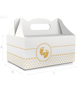 PUDEŁKO OZDOBNE DO CIASTA - NA CHRZEST - 18,8 x 13,8 x 8,8 cm