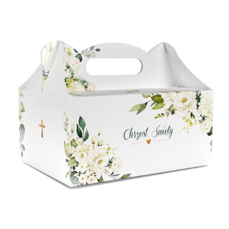 PUDEŁKO OZDOBNE DO CIASTA - NA CHRZEST - 18,8 x 13,8 x 8,8 cm