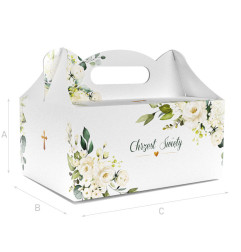 PUDEŁKO OZDOBNE DO CIASTA - NA CHRZEST - 18,8 x 13,8 x 8,8 cm PUDEŁKO OZDOBNE DO CIASTA - NA CHRZEST - 18,8 x 13,8 x 8,8 cm