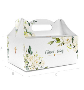 PUDEŁKO OZDOBNE DO CIASTA - NA CHRZEST - 18,8 x 13,8 x 8,8 cm