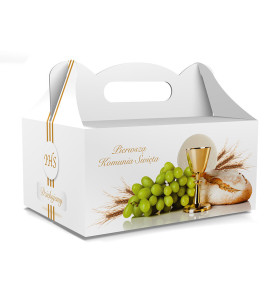 PUDEŁKO OZDOBNE DO CIASTA - NA I KOMUNIĘ - 18,8 x 13,8 x 8,8 cm