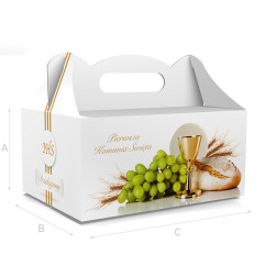 PUDEŁKO OZDOBNE DO CIASTA - NA I KOMUNIĘ - 18,8 x 13,8 x 8,8 cm PUDEŁKO OZDOBNE DO CIASTA - NA I KOMUNIĘ - 18,8 x 13,8 x 8,8 cm