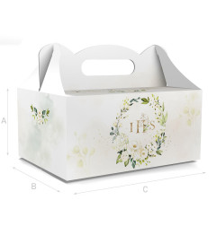 PUDEŁKO OZDOBNE DO CIASTA - NA I KOMUNIĘ - 18,8 x 13,8 x 8,8 cm PUDEŁKO OZDOBNE DO CIASTA - NA I KOMUNIĘ - 18,8 x 13,8 x 8,8 cm