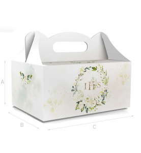 PUDEŁKO OZDOBNE DO CIASTA - NA I KOMUNIĘ - 18,8 x 13,8 x 8,8 cm