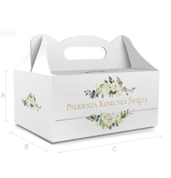 PUDEŁKO OZDOBNE DO CIASTA - NA I KOMUNIĘ - 18,8 x 13,8 x 8,8 cm PUDEŁKO OZDOBNE DO CIASTA - NA I KOMUNIĘ - 18,8 x 13,8 x 8,8 cm