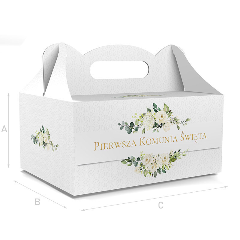 PUDEŁKO OZDOBNE DO CIASTA - NA I KOMUNIĘ - 18,8 x 13,8 x 8,8 cm PUDEŁKO OZDOBNE DO CIASTA - NA I KOMUNIĘ - 18,8 x 13,8 x 8,8 cm