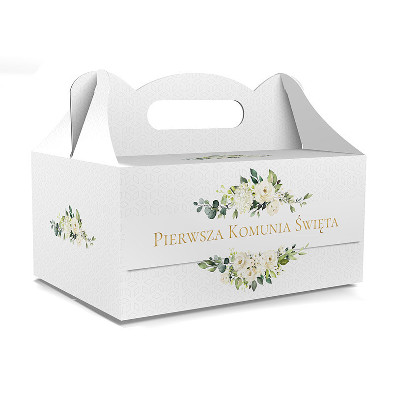 PUDEŁKO OZDOBNE DO CIASTA - NA I KOMUNIĘ - 18,8 x 13,8 x 8,8 cm PUDEŁKO OZDOBNE DO CIASTA - NA I KOMUNIĘ - 18,8 x 13,8 x 8,8 cm