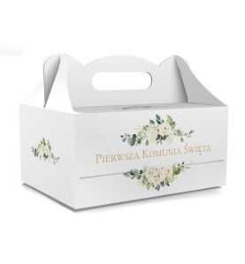 PUDEŁKO OZDOBNE DO CIASTA - NA I KOMUNIĘ - 18,8 x 13,8 x 8,8 cm