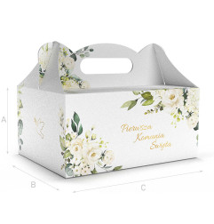 PUDEŁKO OZDOBNE DO CIASTA - NA I KOMUNIĘ - 18,8 x 13,8 x 8,8 cm PUDEŁKO OZDOBNE DO CIASTA - NA I KOMUNIĘ - 18,8 x 13,8 x 8,8 cm