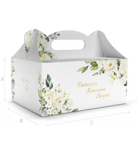 PUDEŁKO OZDOBNE DO CIASTA - NA I KOMUNIĘ - 18,8 x 13,8 x 8,8 cm