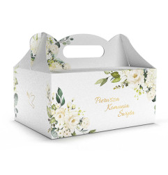 PUDEŁKO OZDOBNE DO CIASTA - NA I KOMUNIĘ - 18,8 x 13,8 x 8,8 cm