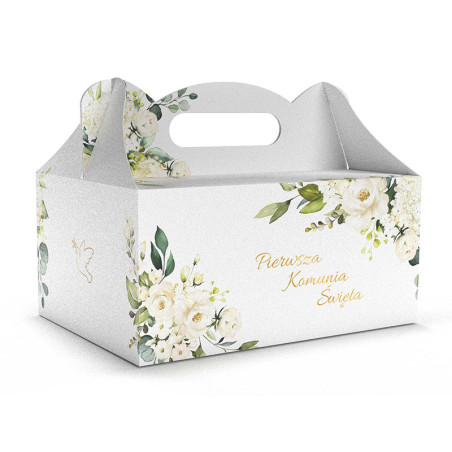 PUDEŁKO OZDOBNE DO CIASTA - NA I KOMUNIĘ - 18,8 x 13,8 x 8,8 cm