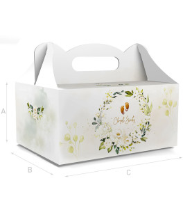 PUDEŁKO OZDOBNE DO CIASTA - NA CHRZEST - 18,8 x 13,8 x 8,8 cm