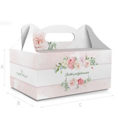 PUDEŁKO OZDOBNE DO CIASTA - DZIĘKUJEMY - 18,8 x 13,8 x 8,8 cm PUDEŁKO OZDOBNE DO CIASTA - DZIĘKUJEMY - 18,8 x 13,8 x 8,8 cm