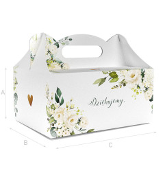 PUDEŁKO OZDOBNE DO CIASTA - DZIĘKUJEMY - 18,8 x 13,8 x 8,8 cm PUDEŁKO OZDOBNE DO CIASTA - DZIĘKUJEMY - 18,8 x 13,8 x 8,8 cm