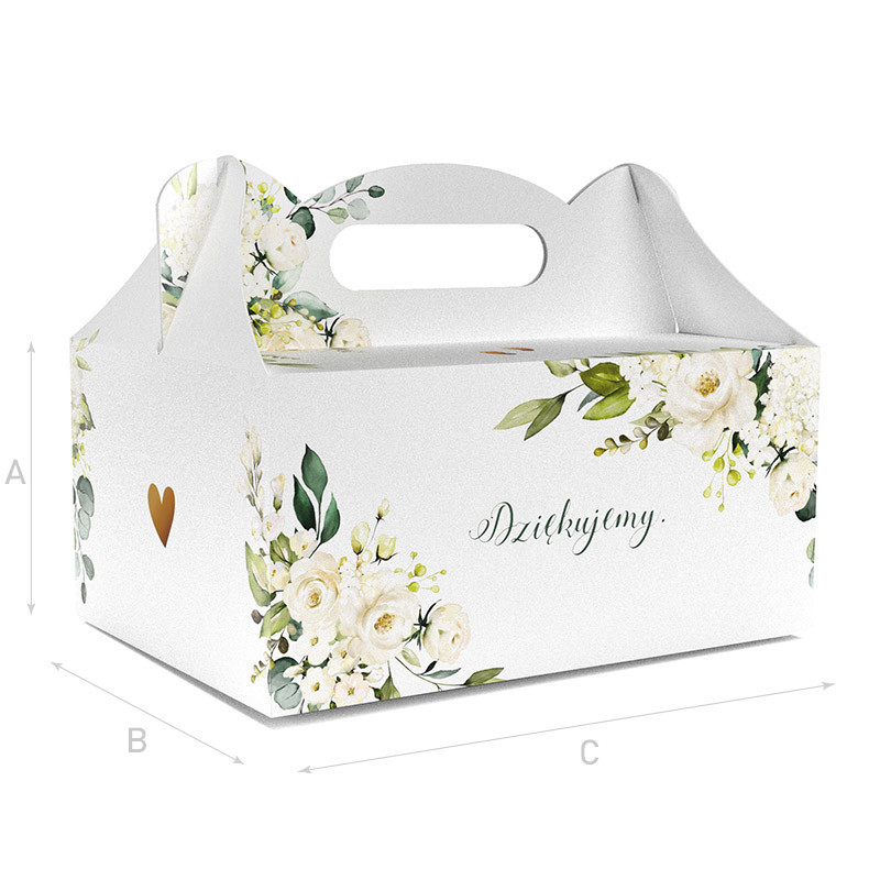 PUDEŁKO OZDOBNE DO CIASTA - DZIĘKUJEMY - 18,8 x 13,8 x 8,8 cm PUDEŁKO OZDOBNE DO CIASTA - DZIĘKUJEMY - 18,8 x 13,8 x 8,8 cm