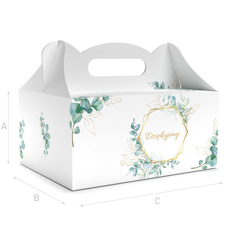 PUDEŁKO OZDOBNE DO CIASTA - DZIĘKUJEMY - 18,8 x 13,8 x 8,8 cm PUDEŁKO OZDOBNE DO CIASTA - DZIĘKUJEMY - 18,8 x 13,8 x 8,8 cm